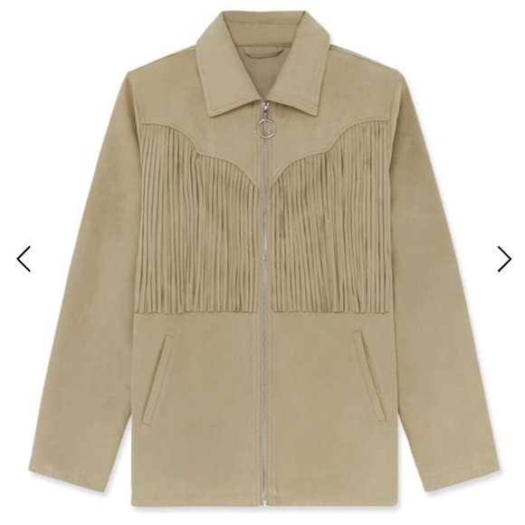 NWT - WeWoreWhat Faux Suede Fringe Jacket (sold out item) - Size Small - Picture 5 of 6